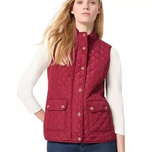 Liz Claiborne XL Fuchsia Quilted Vest | Hot Pink Puffer Layering Gilet